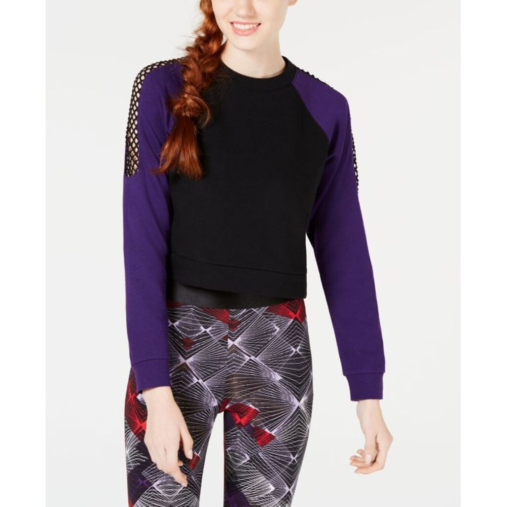 Material Girl Juniors Colorblocked Mesh Trim Sweatshirt